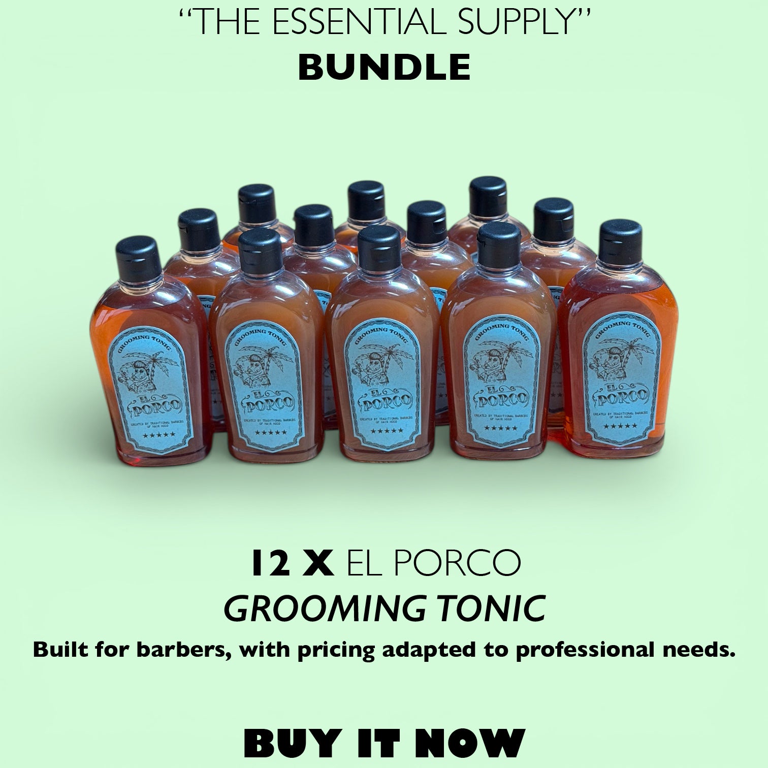 THE ESSENTIAL SUPPLY – 12 Grooming Tonics | PROFESSIONAL BARBER BUNDLE – 59% OFF