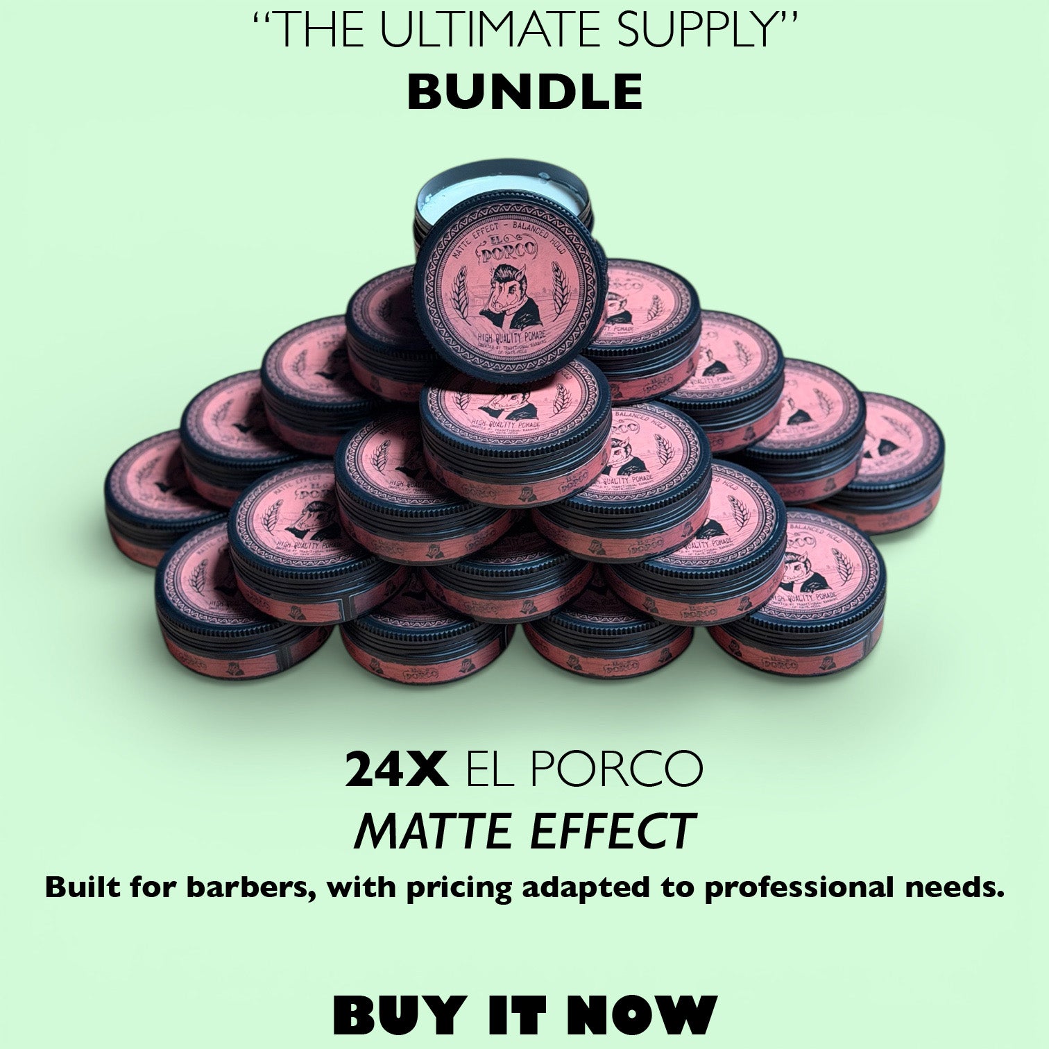 THE ULTIMATE SUPPLY – 24 Matte Effect Pomades | PROFESSIONAL BARBER BUNDLE – 67% OFF