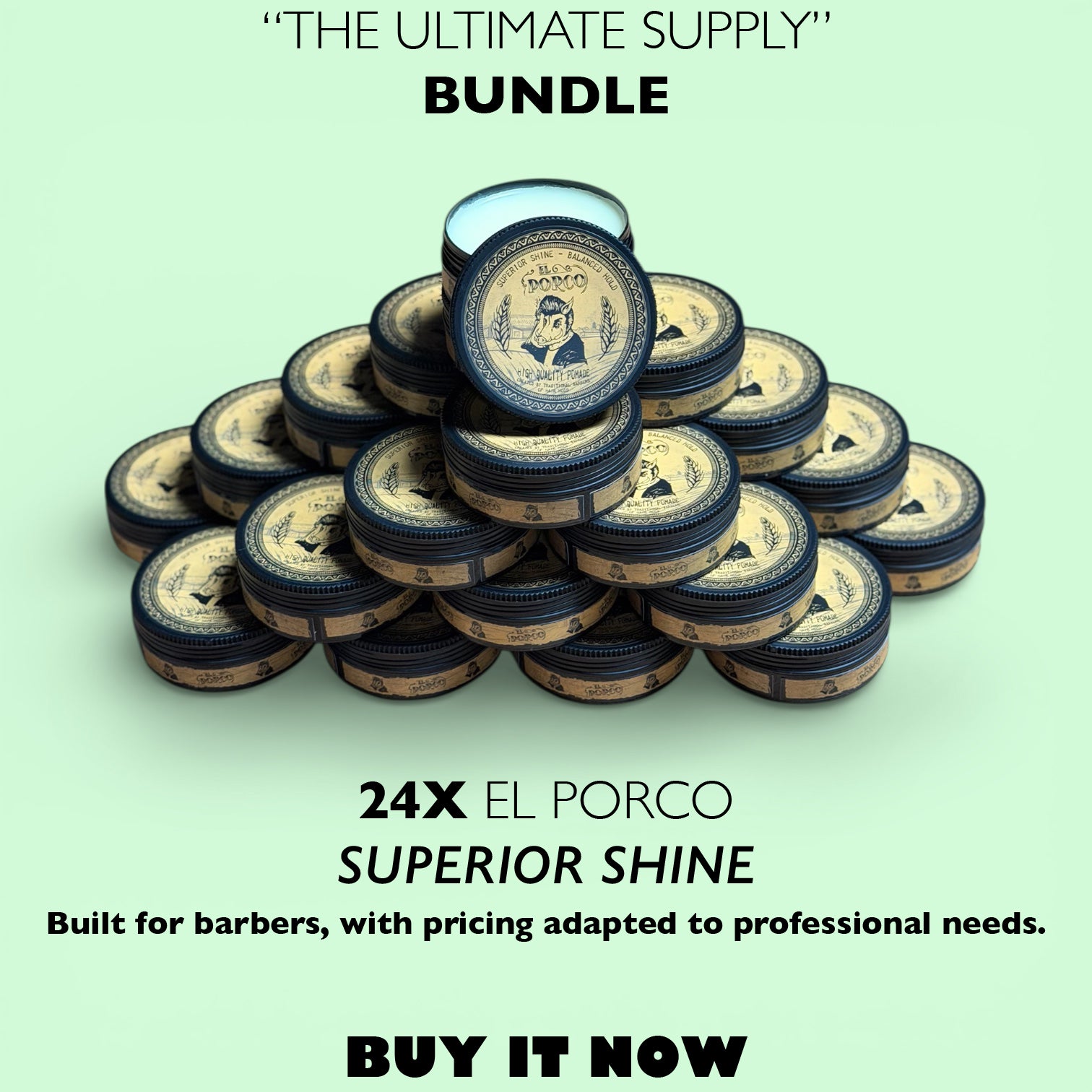 THE ULTIMATE SUPPLY – 24 Superior Shine Pomades | PROFESSIONAL BARBER BUNDLE – 67% OFF