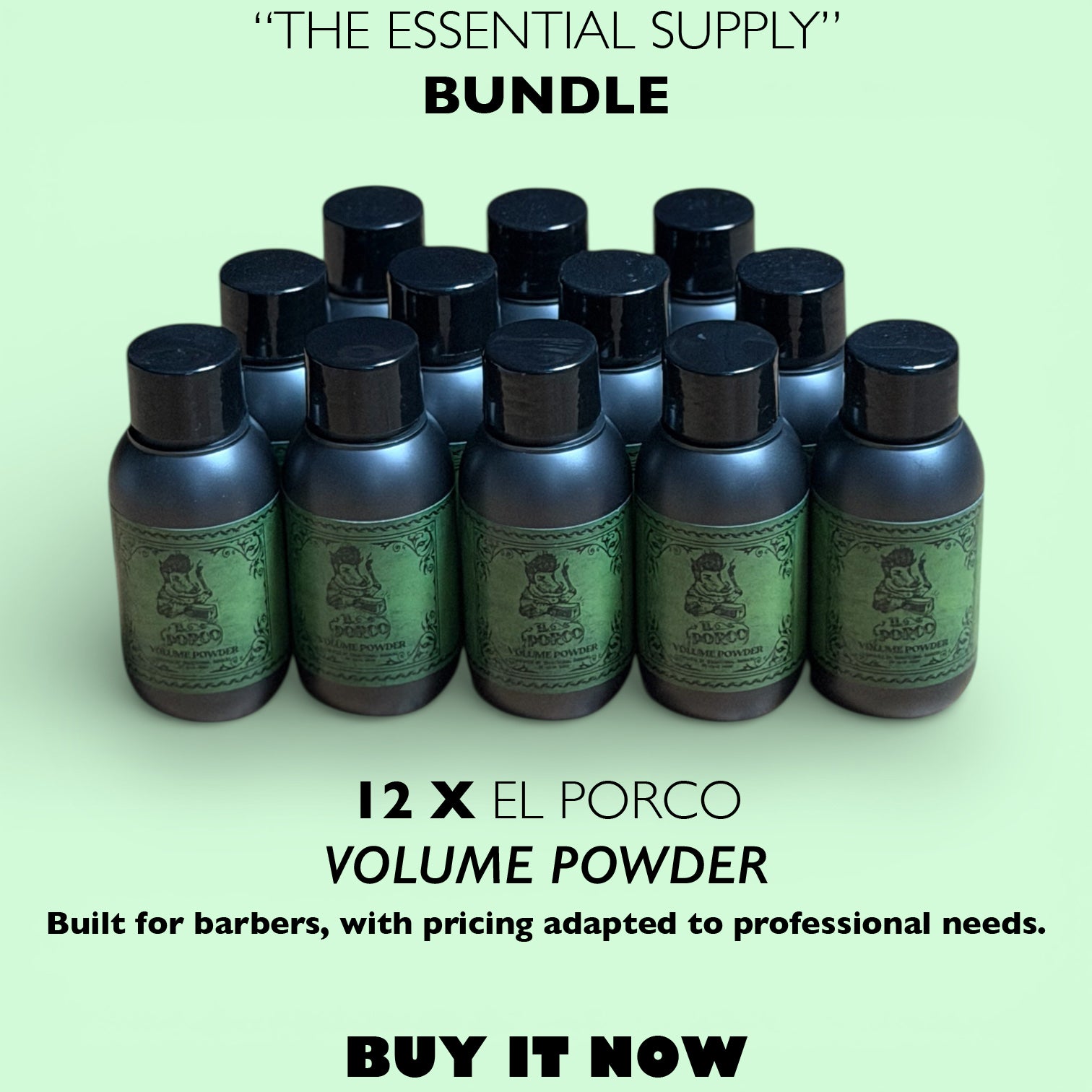 THE ESSENTIAL SUPPLY – 12 Volume Powders | PROFESSIONAL BARBER BUNDLE – 60% OFF